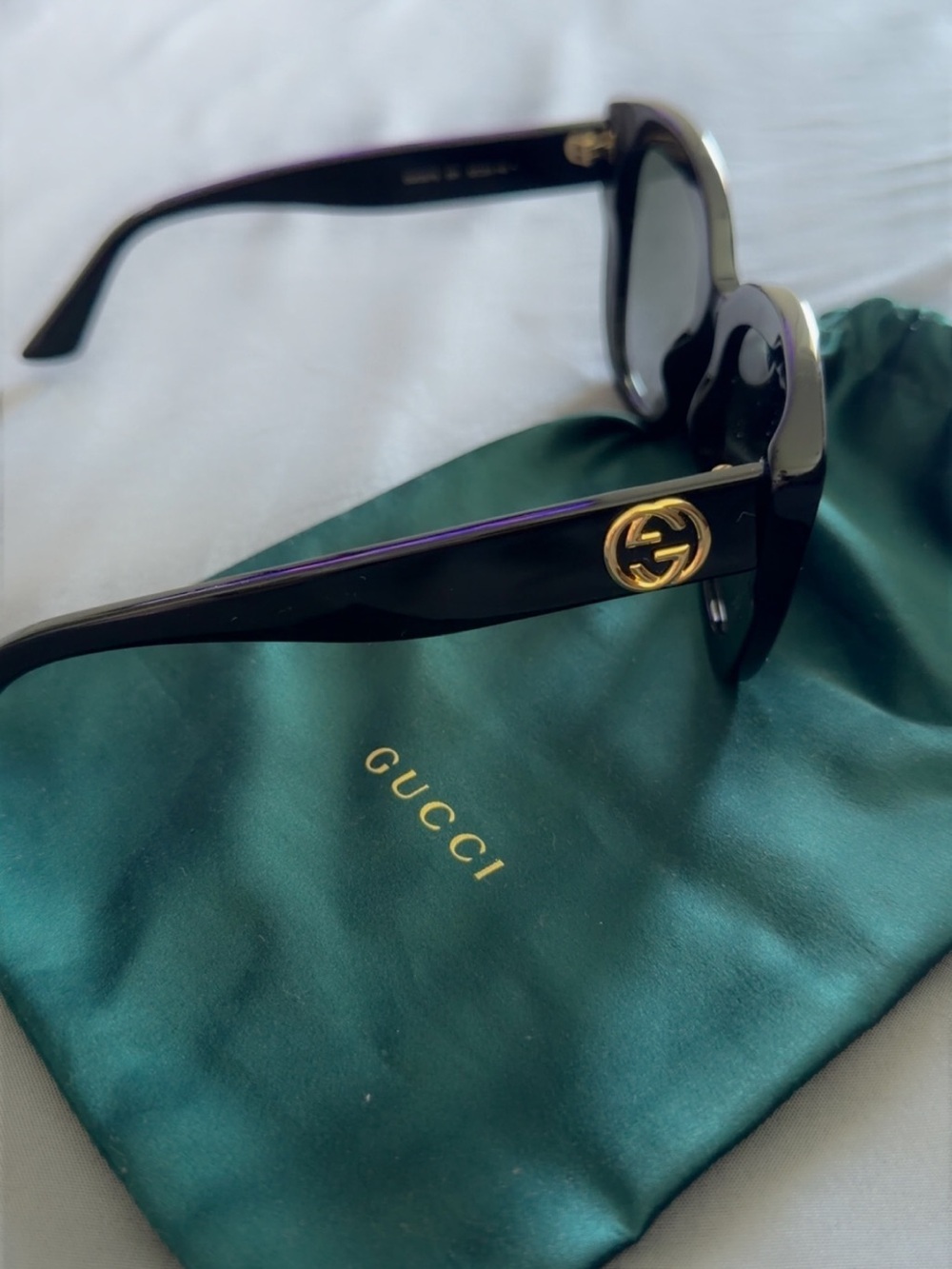Gucci Black Sunglasses with Gold GG Emblem